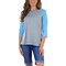 Cottonbell Ladies Baseball Three-Quarter Sleeve Vrewneck Tee Great For Layering Pack Of 6